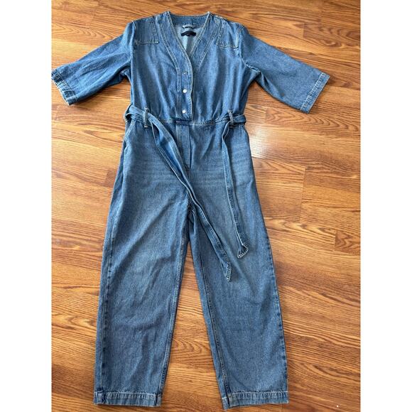 ALLSAINTS  Utility Denim Jumpsuit size 8 / M - Picture 8 of 11